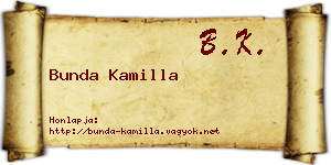 Bunda Kamilla névjegykártya